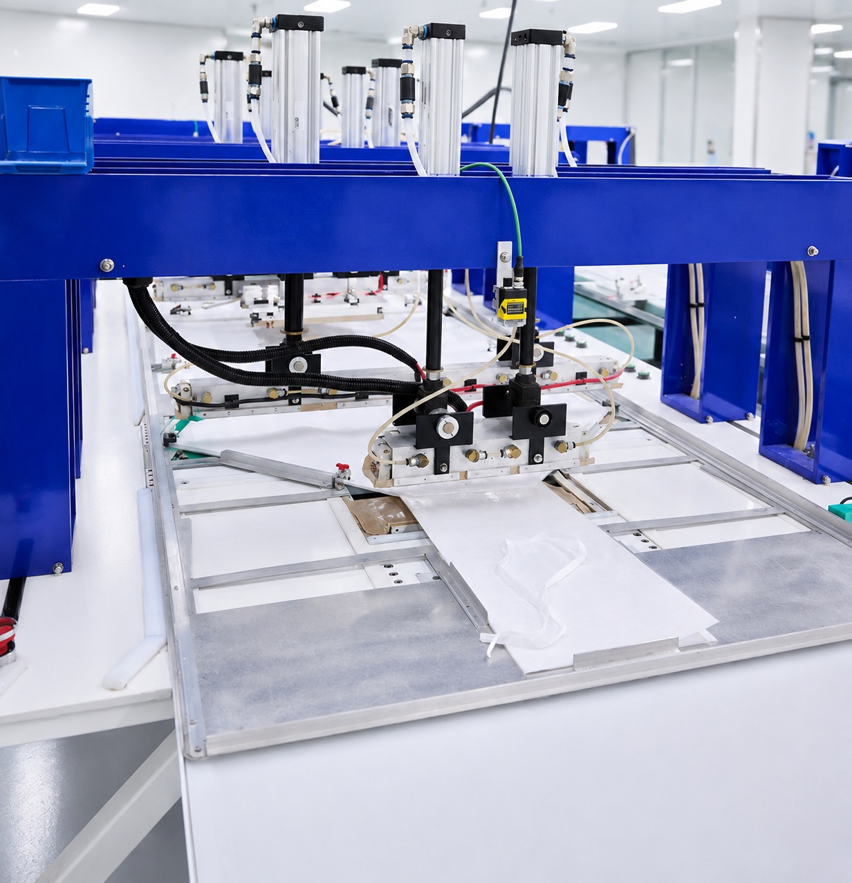 A Fusion heat-sealing station on a clean production line